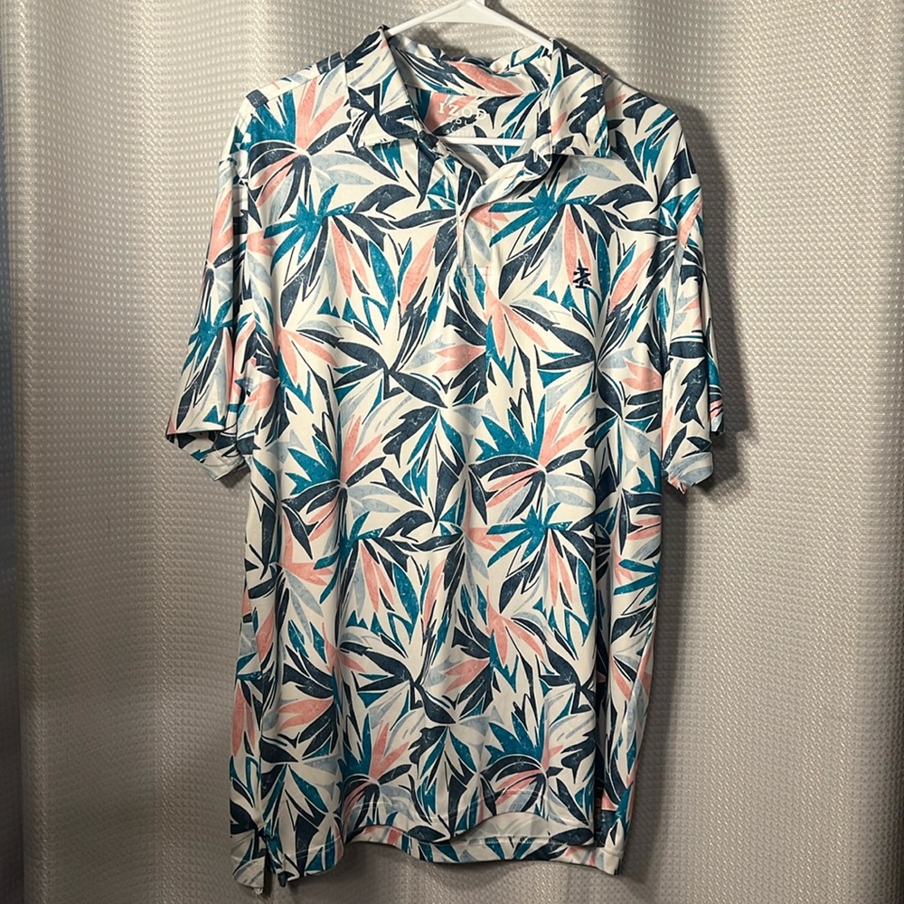 IZOD Men’s Golf Printed Polo with Stretch Sz Large